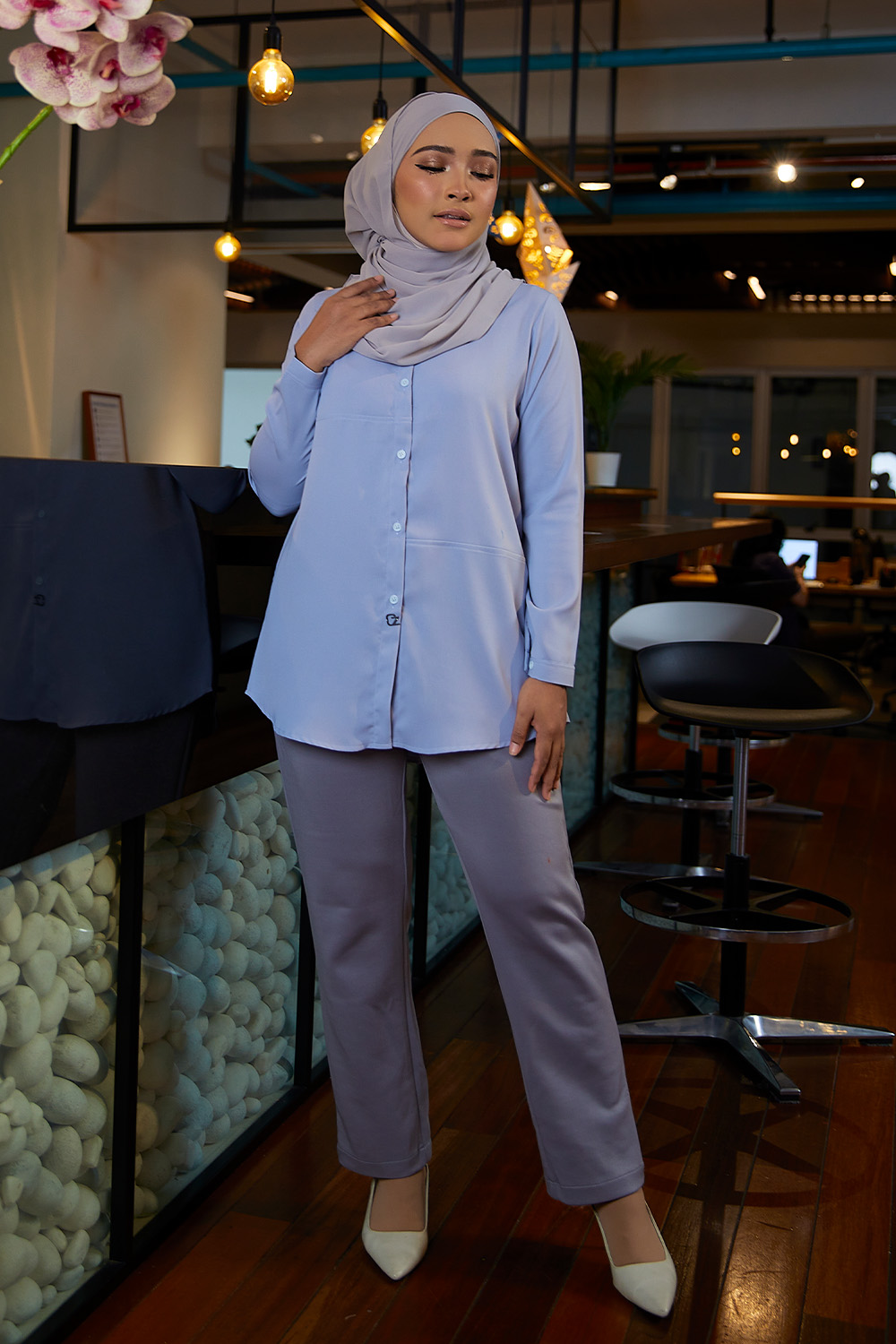 Airis Blouse - Dusty Blue